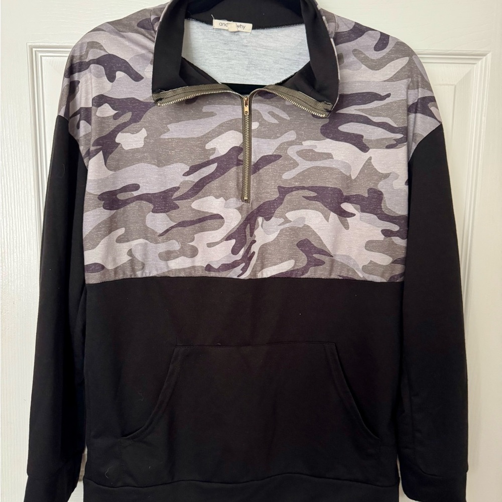 Camouflage Quarter-Zip Sweatshirt